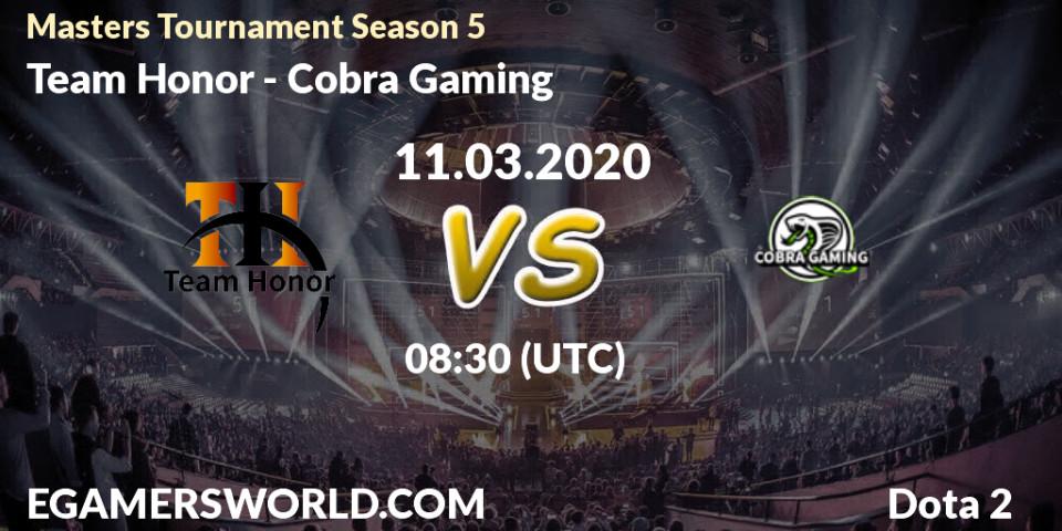 Team Honor - Cobra Gaming: прогноз. 11.03.20, Dota 2, Masters Tournament Season 5