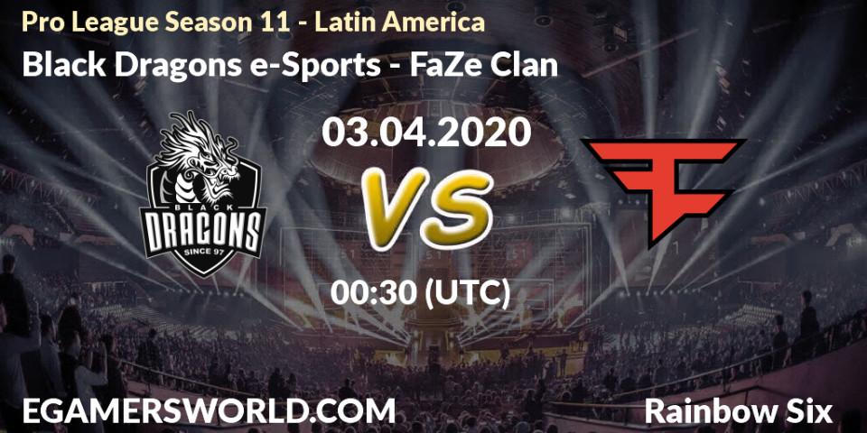 Black Dragons e-Sports - FaZe Clan: прогноз. 03.04.20, Rainbow Six, Pro League Season 11 - Latin America