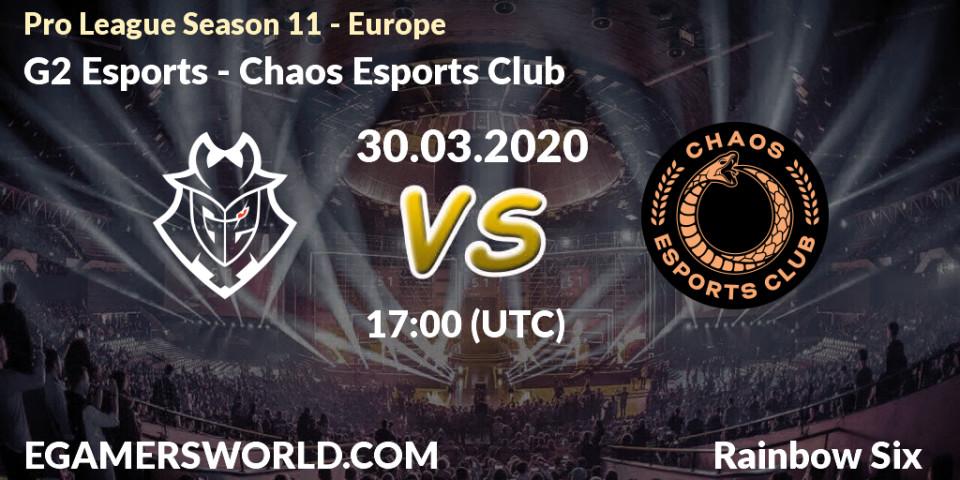 G2 Esports - Chaos Esports Club: прогноз. 30.03.20, Rainbow Six, Pro League Season 11 - Europe