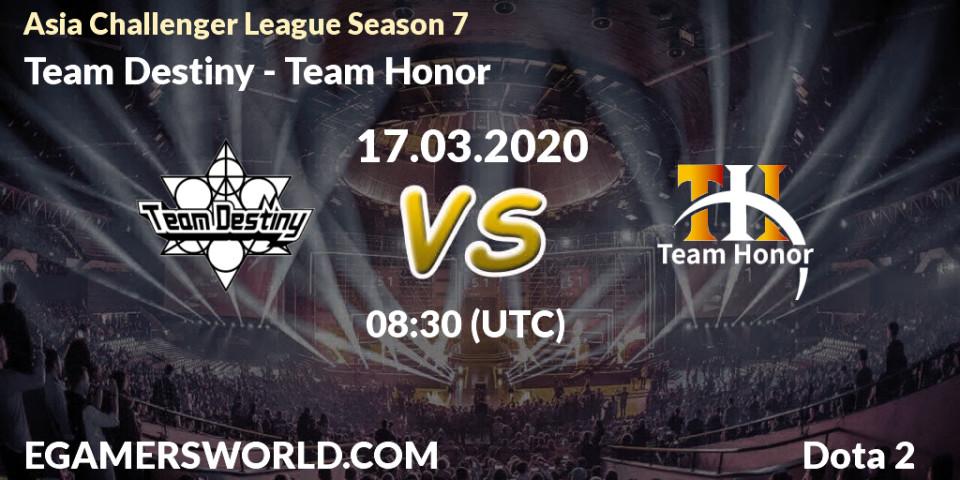 Team Destiny - Team Honor: прогноз. 17.03.20, Dota 2, Asia Challenger League Season 7