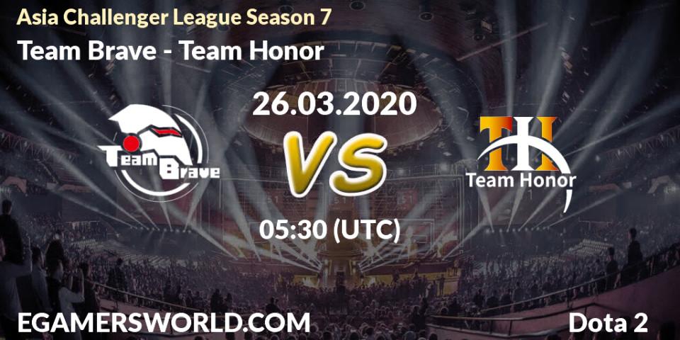 Team Brave - Team Honor: прогноз. 26.03.20, Dota 2, Asia Challenger League Season 7