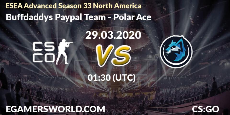 Buffdaddys Paypal Team - Polar Ace: прогноз. 29.03.20, CS2 (CS:GO), ESEA Advanced Season 33 North America