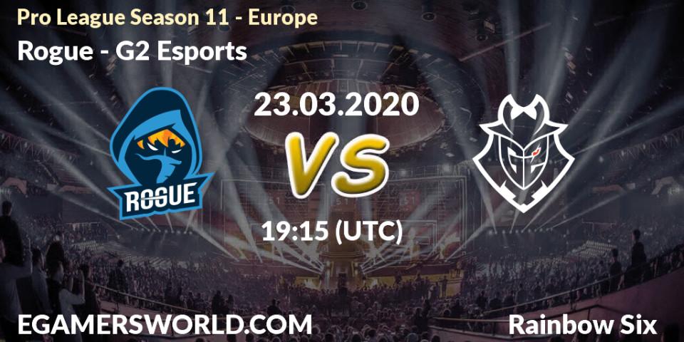 Rogue - G2 Esports: прогноз. 23.03.20, Rainbow Six, Pro League Season 11 - Europe