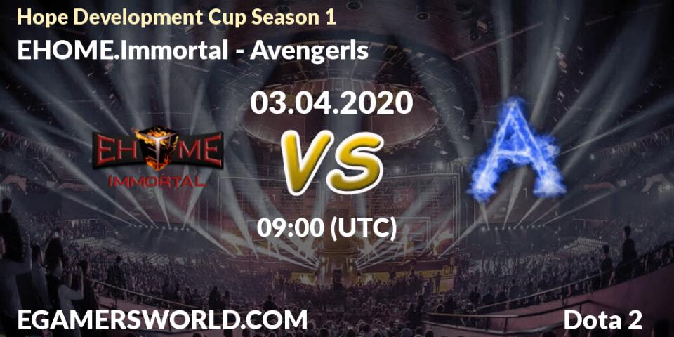 EHOME.Immortal - Avengerls: прогноз. 03.04.20, Dota 2, Hope Development Cup Season 1