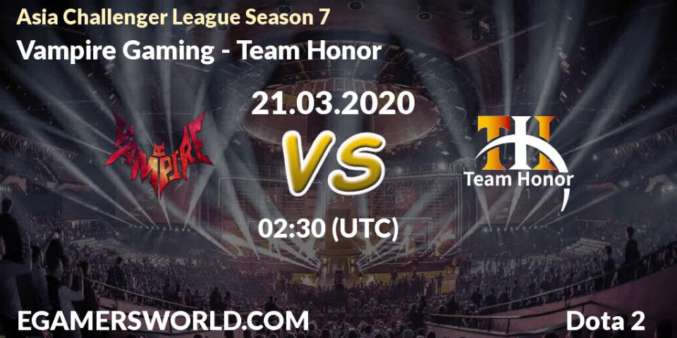 Vampire Gaming - Team Honor: прогноз. 21.03.20, Dota 2, Asia Challenger League Season 7