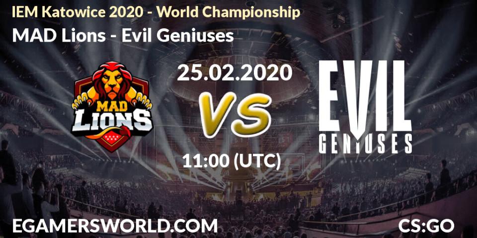 MAD Lions - Evil Geniuses: прогноз. 25.02.20, CS2 (CS:GO), IEM Katowice 2020 