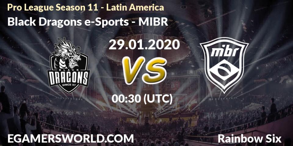 Black Dragons e-Sports - MIBR: прогноз. 29.01.20, Rainbow Six, Pro League Season 11 - Latin America