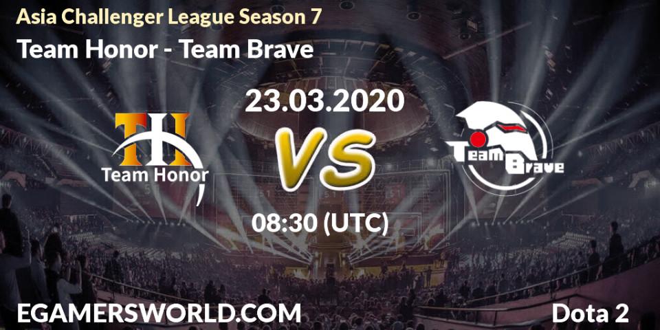 Team Honor - Team Brave: прогноз. 23.03.20, Dota 2, Asia Challenger League Season 7