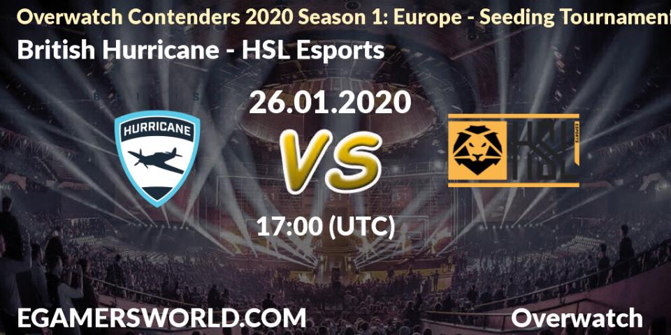 British Hurricane - HSL Esports: прогноз. 26.01.20, Overwatch, Overwatch Contenders 2020 Season 1: Europe - Seeding Tournament