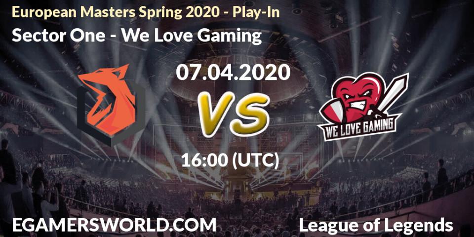 Sector One - We Love Gaming: прогноз. 08.04.20, LoL, European Masters Spring 2020 - Play-In