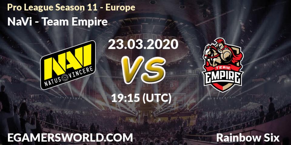 NaVi - Team Empire: прогноз. 23.03.20, Rainbow Six, Pro League Season 11 - Europe
