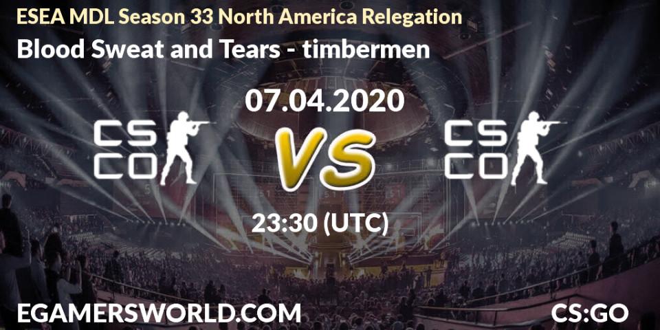 Blood Sweat and Tears - Rebel: прогноз. 07.04.20, CS2 (CS:GO), ESEA MDL Season 33 North America Relegation