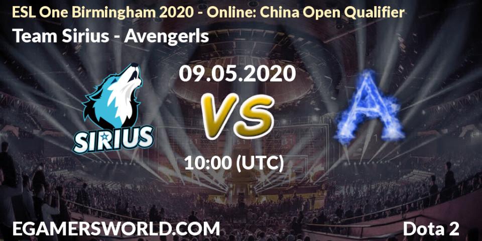 Team Sirius - Avengerls: прогноз. 09.05.20, Dota 2, ESL One Birmingham 2020 - Online: China Open Qualifier