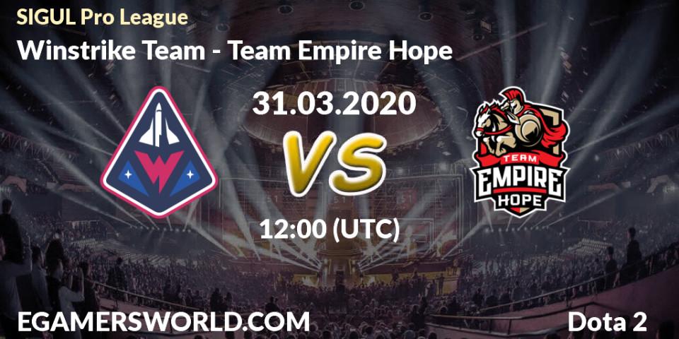 Winstrike Team - Team Empire Hope: прогноз. 29.03.20, Dota 2, SIGUL Pro League