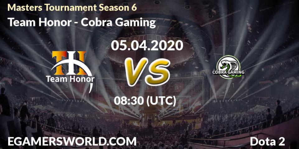 Team Honor - Cobra Gaming: прогноз. 06.04.20, Dota 2, Masters Tournament Season 6