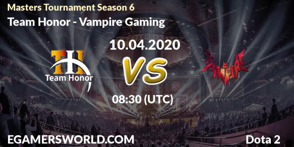 Team Honor - Vampire Gaming: прогноз. 11.04.20, Dota 2, Masters Tournament Season 6