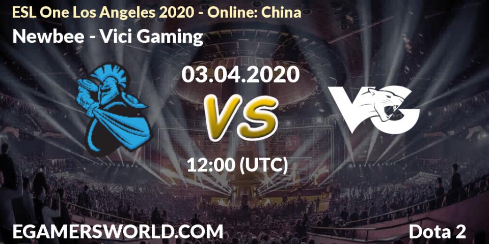 Newbee - Vici Gaming: прогноз. 03.04.20, Dota 2, ESL One Los Angeles 2020 - Online: China