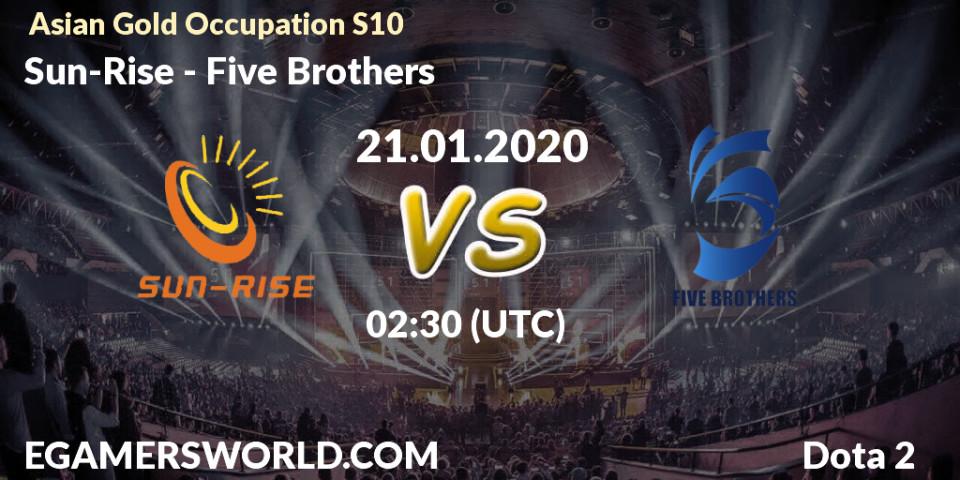 Sun-Rise - Five Brothers: прогноз. 21.01.20, Dota 2, Asian Gold Occupation S10