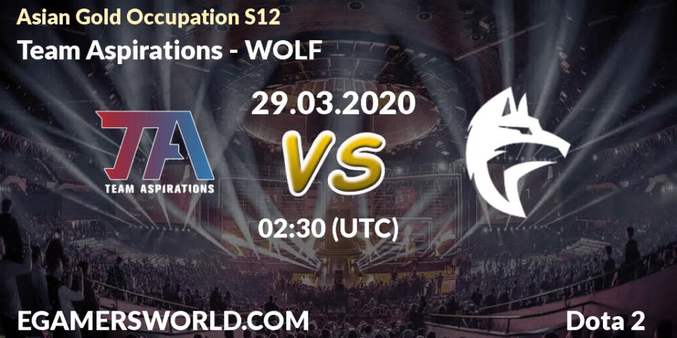Team Aspirations - WOLF: прогноз. 29.03.20, Dota 2, Asian Gold Occupation S12