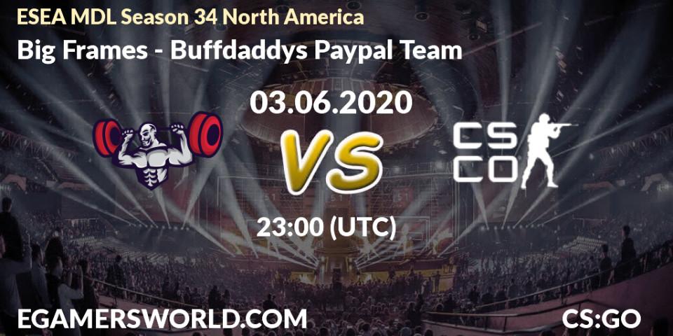 Big Frames - Buffdaddys Paypal Team: прогноз. 03.06.20, CS2 (CS:GO), ESEA MDL Season 34 North America