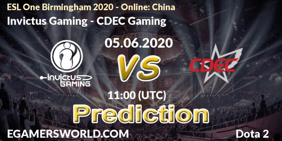 Invictus Gaming - CDEC Gaming: прогноз. 05.06.20, Dota 2, ESL One Birmingham 2020 - Online: China
