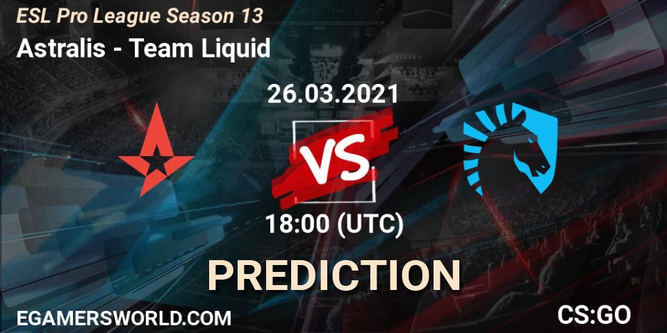 Astralis - Team Liquid: прогноз. 26.03.21, CS2 (CS:GO), ESL Pro League Season 13