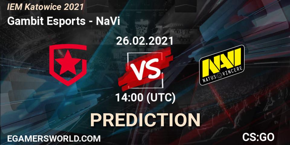 Gambit Esports - NaVi: прогноз. 26.02.21, CS2 (CS:GO), IEM Katowice 2021