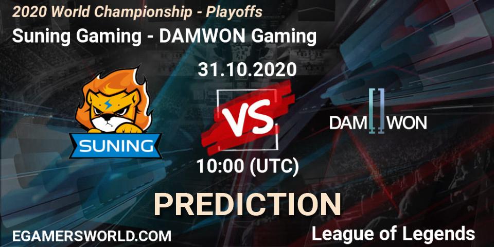 Suning Gaming - DAMWON Gaming: прогноз. 31.10.20, LoL, 2020 World Championship - Playoffs