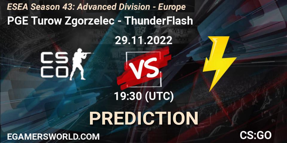 PGE Turow Zgorzelec - ThunderFlash: прогноз. 29.11.22, CS2 (CS:GO), ESEA Season 43: Advanced Division - Europe