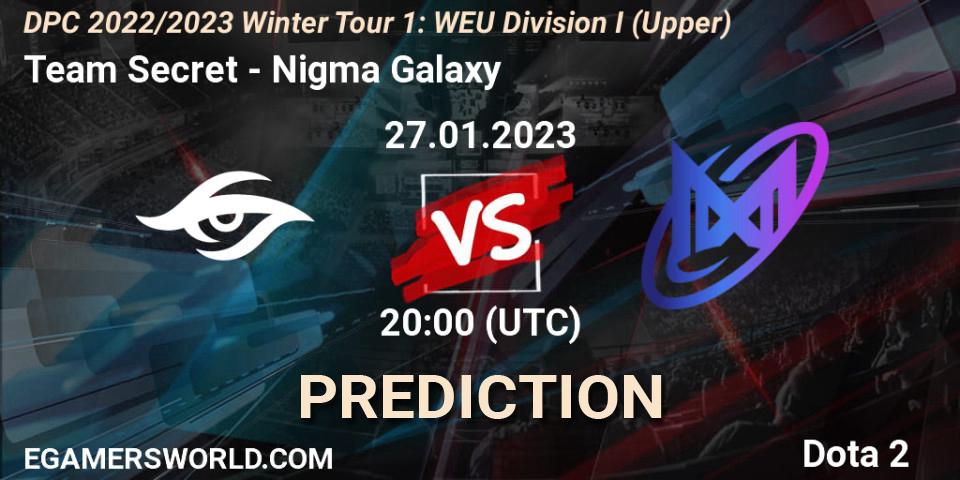 Team Secret - Nigma Galaxy: прогноз. 27.01.23, Dota 2, DPC 2022/2023 Winter Tour 1: WEU Division I (Upper)