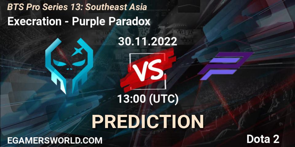Execration - Purple Paradox: прогноз. 30.11.22, Dota 2, BTS Pro Series 13: Southeast Asia