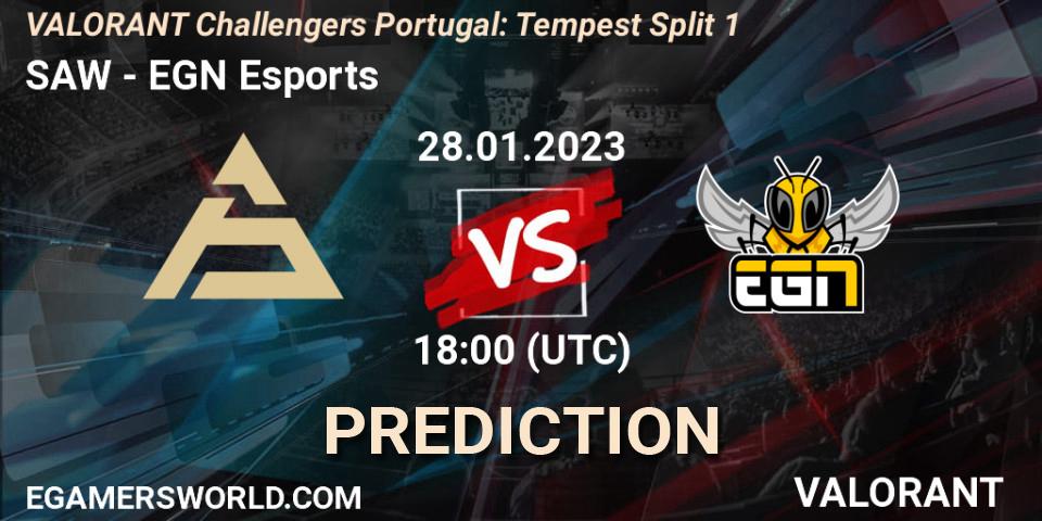 SAW - EGN Esports: прогноз. 28.01.23, VALORANT, VALORANT Challengers 2023 Portugal: Tempest Split 1