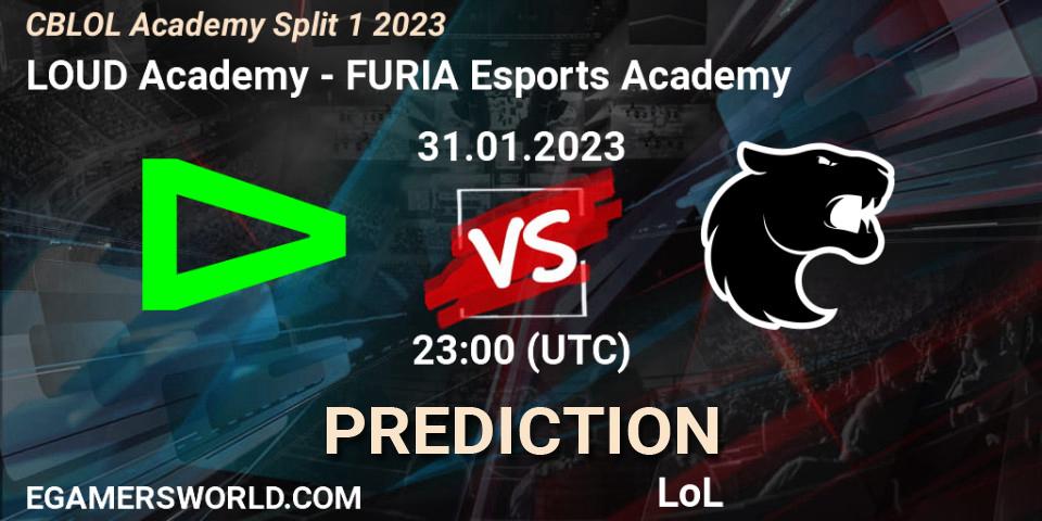 LOUD Academy - FURIA Esports Academy: прогноз. 31.01.23, LoL, CBLOL Academy Split 1 2023