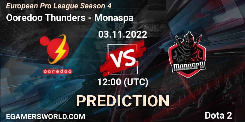 Ooredoo Thunders - Monaspa: прогноз. 12.11.22, Dota 2, European Pro League Season 4