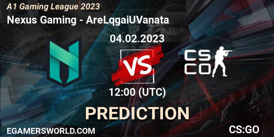 Nexus Gaming - AreLqgaiUVanata: прогноз. 04.02.23, CS2 (CS:GO), A1 Gaming League 2023