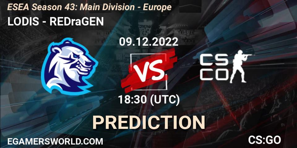 LODIS - REDraGEN: прогноз. 09.12.22, CS2 (CS:GO), ESEA Season 43: Main Division - Europe
