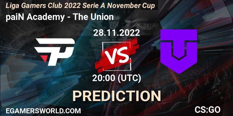 paiN Academy - The Union: прогноз. 28.11.22, CS2 (CS:GO), Gamers Club Liga Série A: November 2022