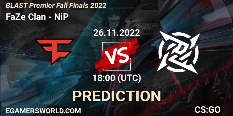 FaZe Clan - NiP: прогноз. 26.11.22, CS2 (CS:GO), BLAST Premier Fall Finals 2022