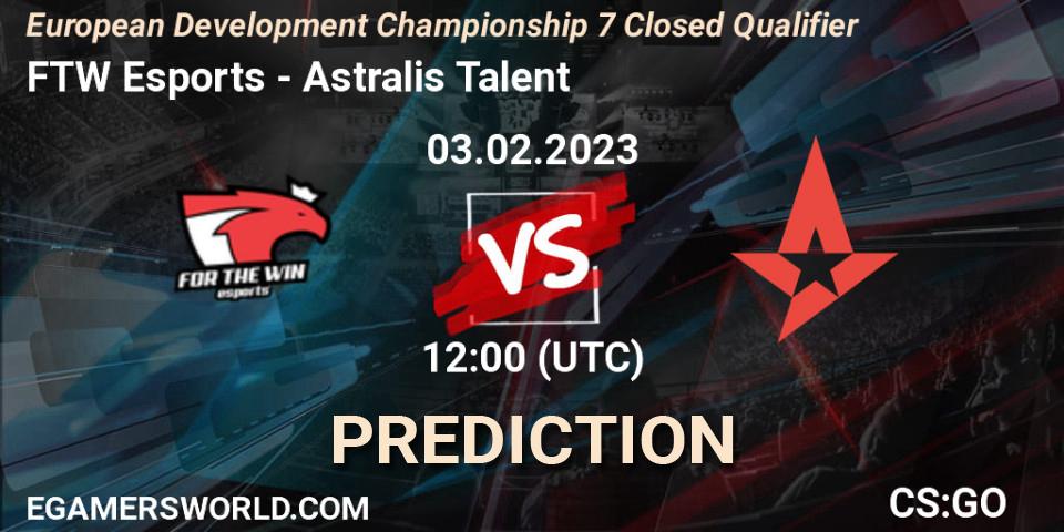 FTW Esports - Astralis Talent: прогноз. 03.02.23, CS2 (CS:GO), European Development Championship 7 Closed Qualifier