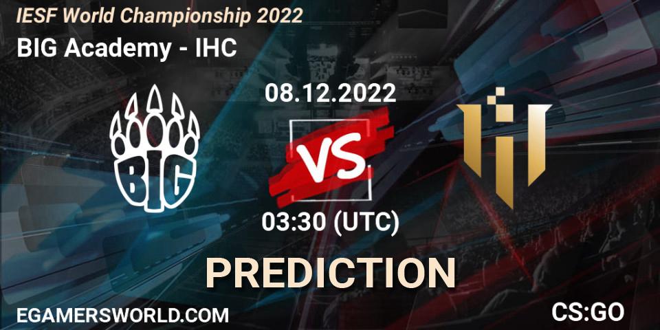 BIG Academy - IHC: прогноз. 09.12.22, CS2 (CS:GO), IESF World Championship 2022
