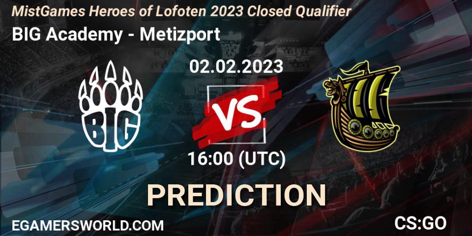 BIG Academy - Metizport: прогноз. 02.02.23, CS2 (CS:GO), MistGames Heroes of Lofoten: Closed Qualifier