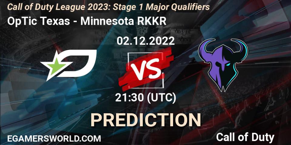 OpTic Texas - Minnesota RØKKR: прогноз. 02.12.22, Call of Duty, Call of Duty League 2023: Stage 1 Major Qualifiers