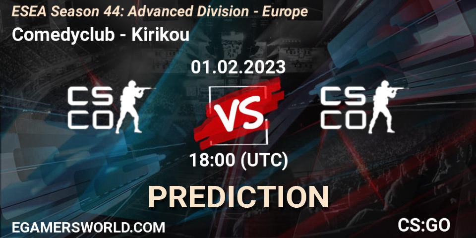 Comedyclub - Kirikou: прогноз. 01.02.23, CS2 (CS:GO), ESEA Season 44: Advanced Division - Europe
