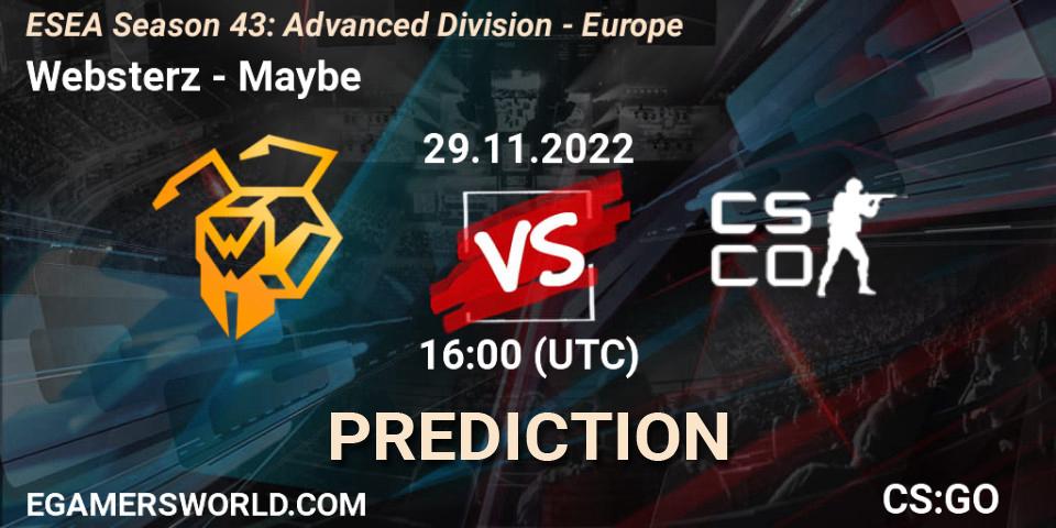 Websterz - Maybe: прогноз. 29.11.22, CS2 (CS:GO), ESEA Season 43: Advanced Division - Europe