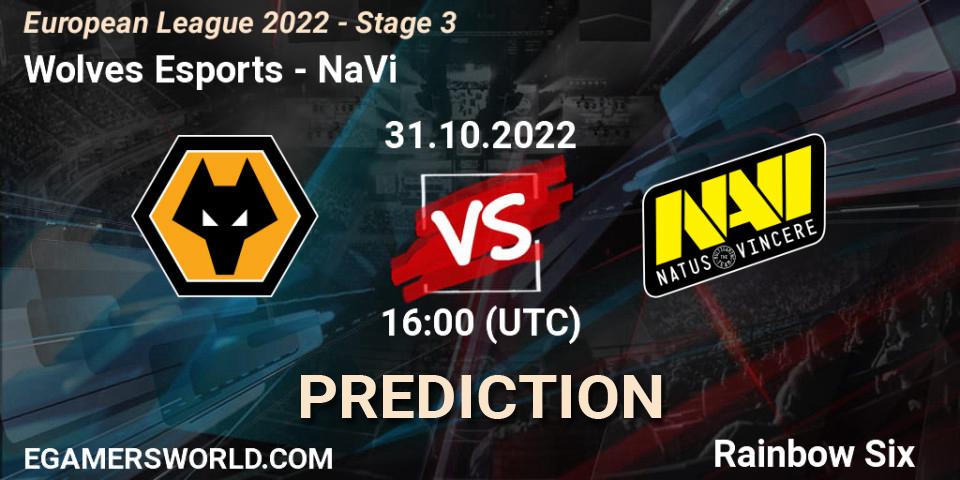 Wolves Esports - NaVi: прогноз. 31.10.22, Rainbow Six, European League 2022 - Stage 3