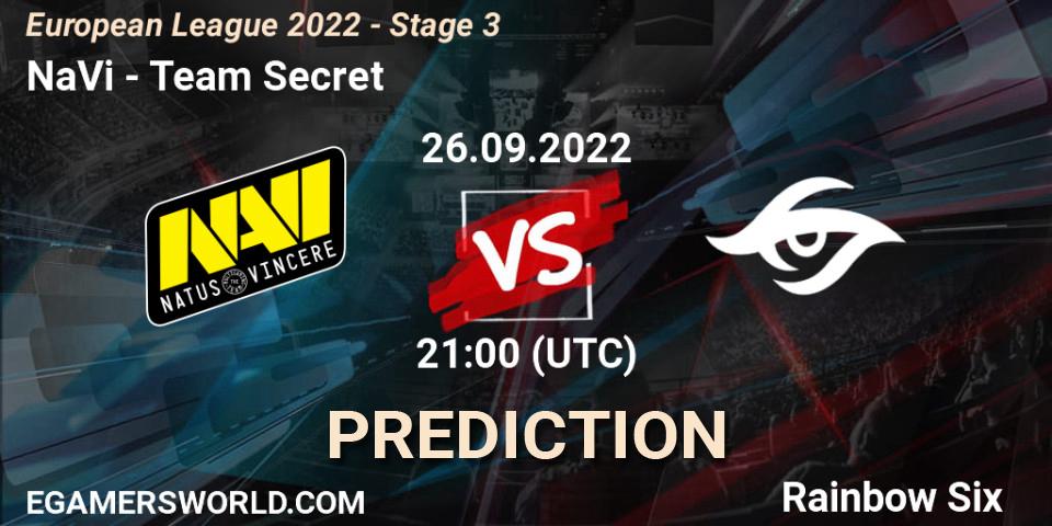 NaVi - Team Secret: прогноз. 26.09.22, Rainbow Six, European League 2022 - Stage 3