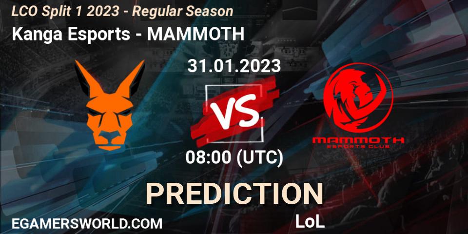 Kanga Esports - MAMMOTH: прогноз. 31.01.23, LoL, LCO Split 1 2023 - Regular Season