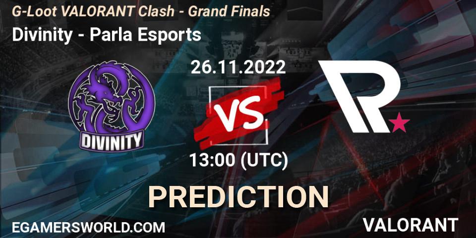 Divinity - Parla Esports: прогноз. 26.11.22, VALORANT, G-Loot VALORANT Clash - Grand Finals