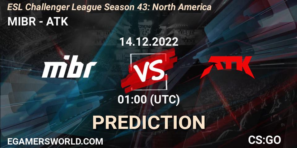 MIBR - ATK: прогноз. 14.12.22, CS2 (CS:GO), ESL Challenger League Season 43: North America