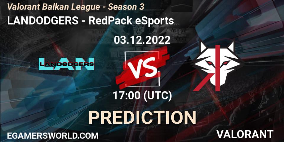 LANDODGERS - RedPack eSports: прогноз. 03.12.22, VALORANT, Valorant Balkan League - Season 3